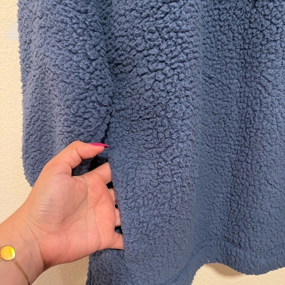 NWOT Aerie Blue Sherpa pullover quarter zip sweater size small - Picture 4 of 5